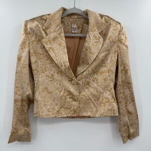 Women's  HB 100% SILK PAISLEY CROP‎ BLAZER SIZE 4